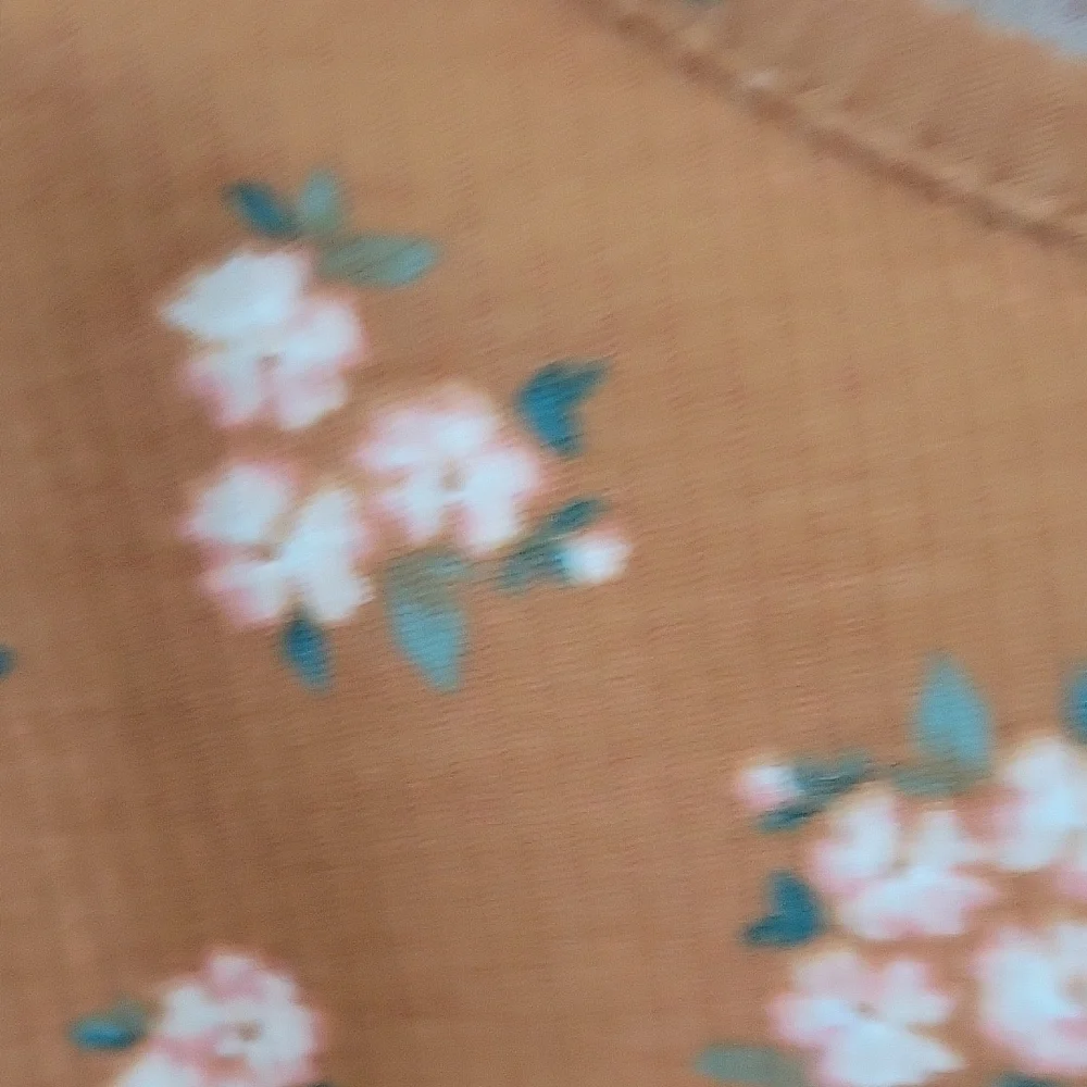 Floral Button-Up Ribbed Top - Brown - Picture 3 of 7